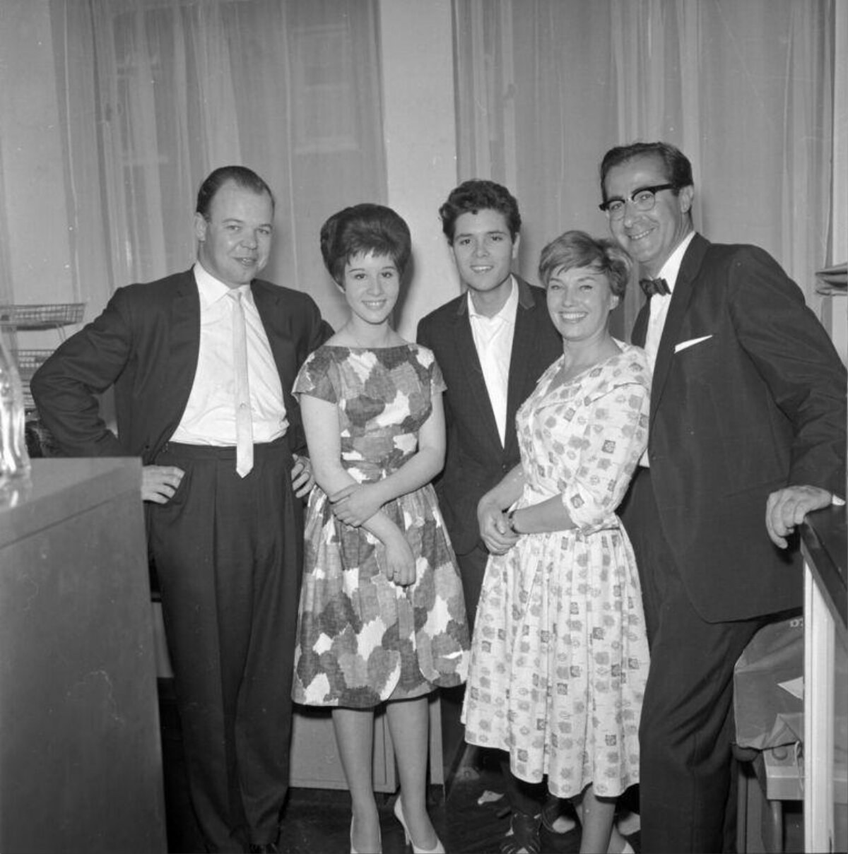 Five People Vintage Group Portrait