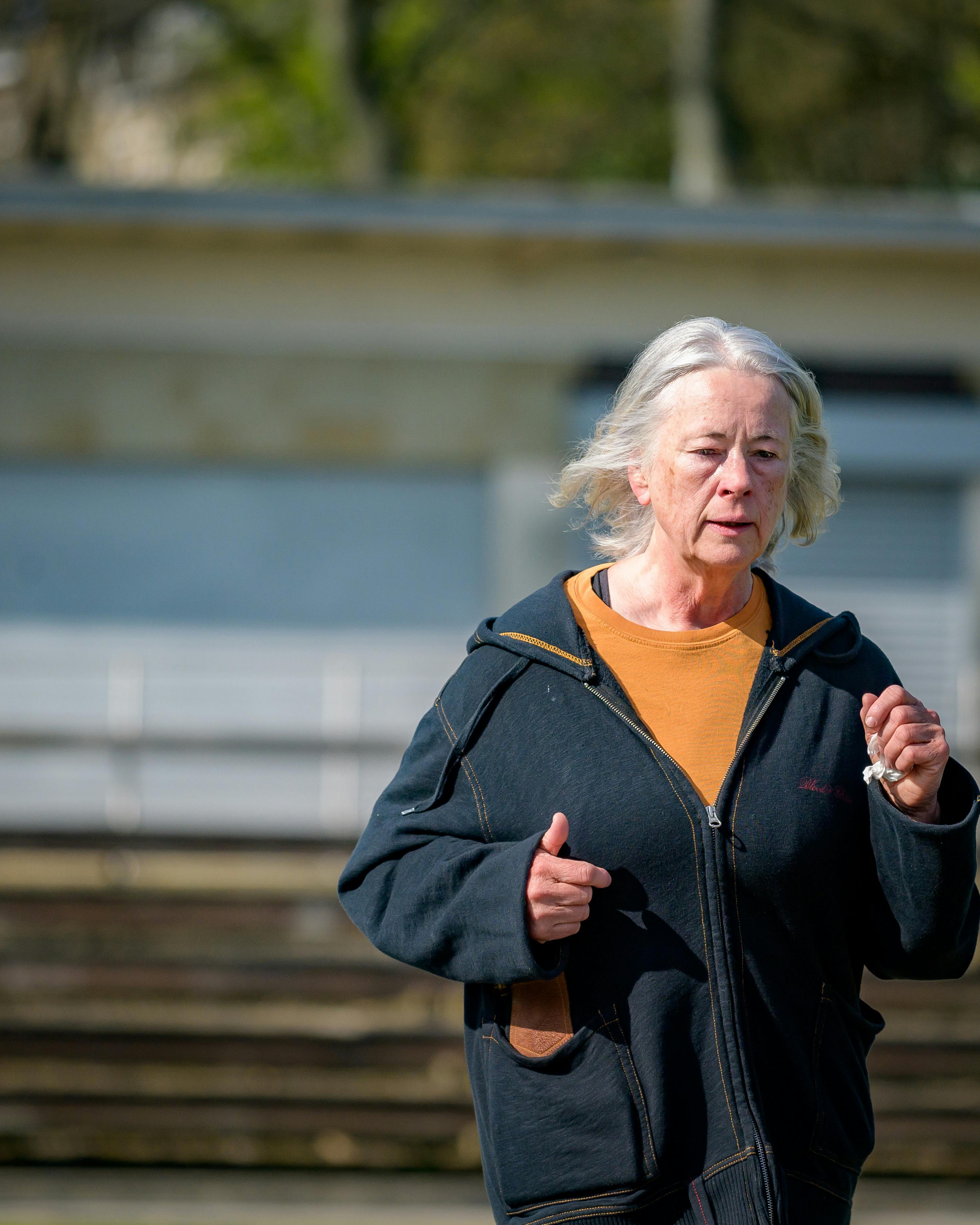 Older Woman Jogging Outdoors