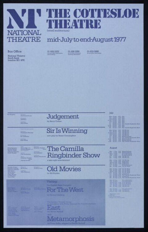 1977 Cottesloe Theatre Performance Schedule