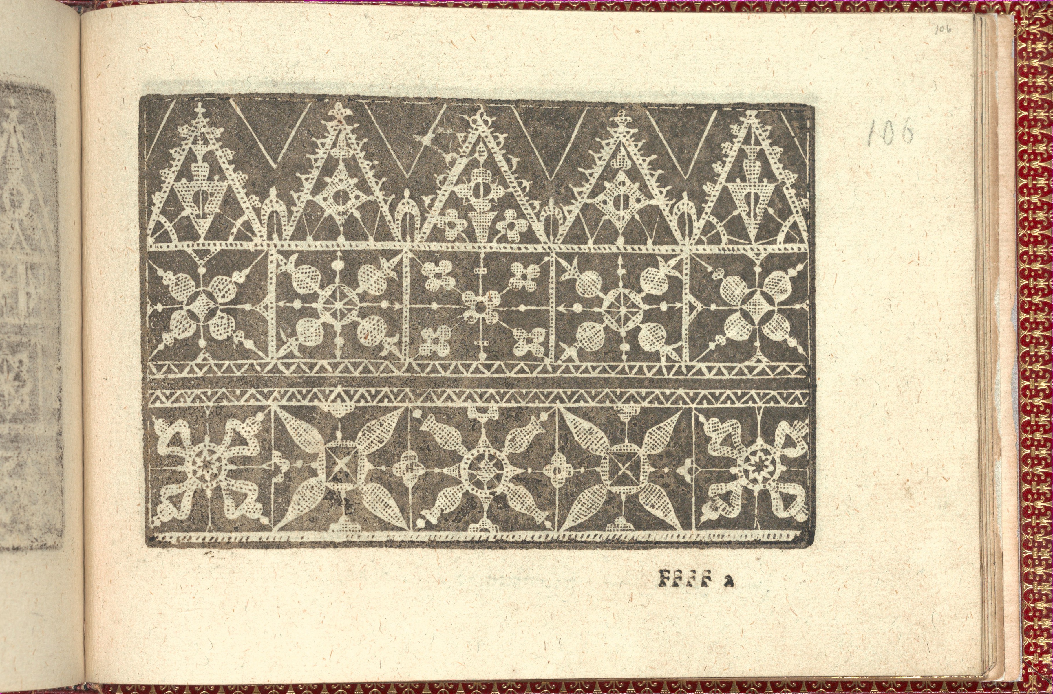 Antique Geometric Lace Pattern Print
