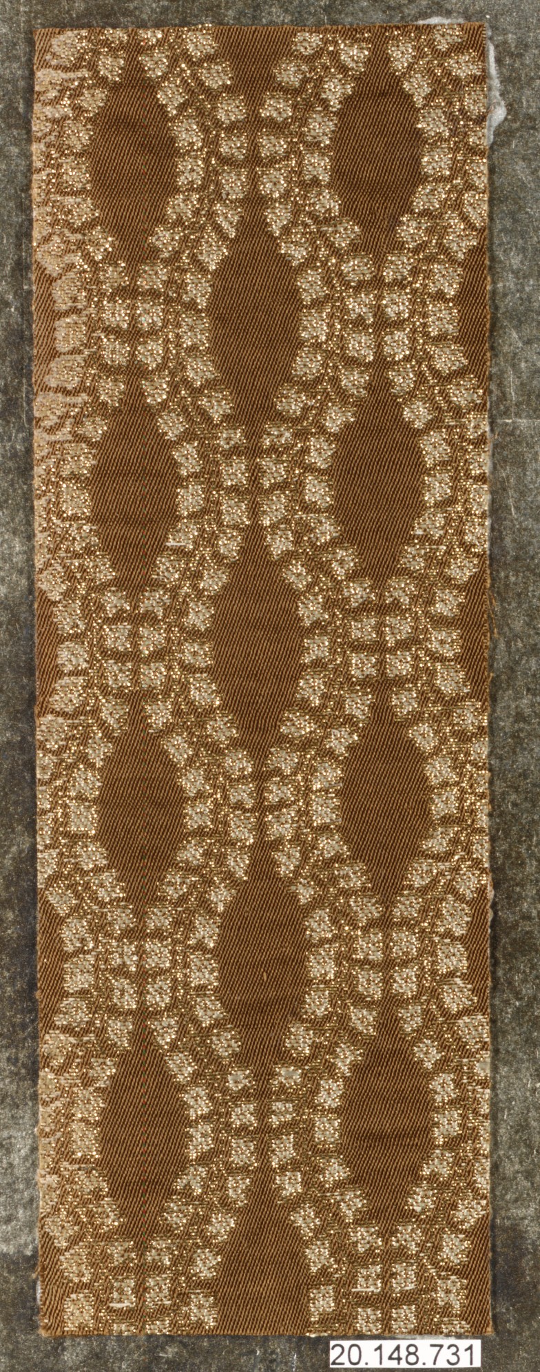 Gold Patterned Antique Textile Fragment
