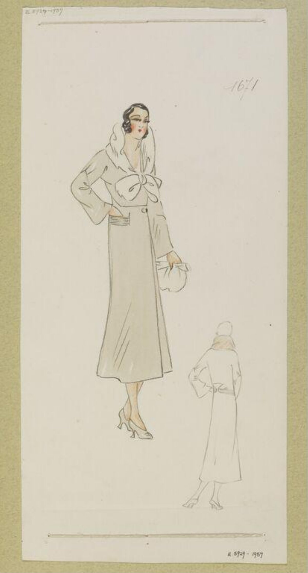 Vintage Women's Dress Fashion Sketch