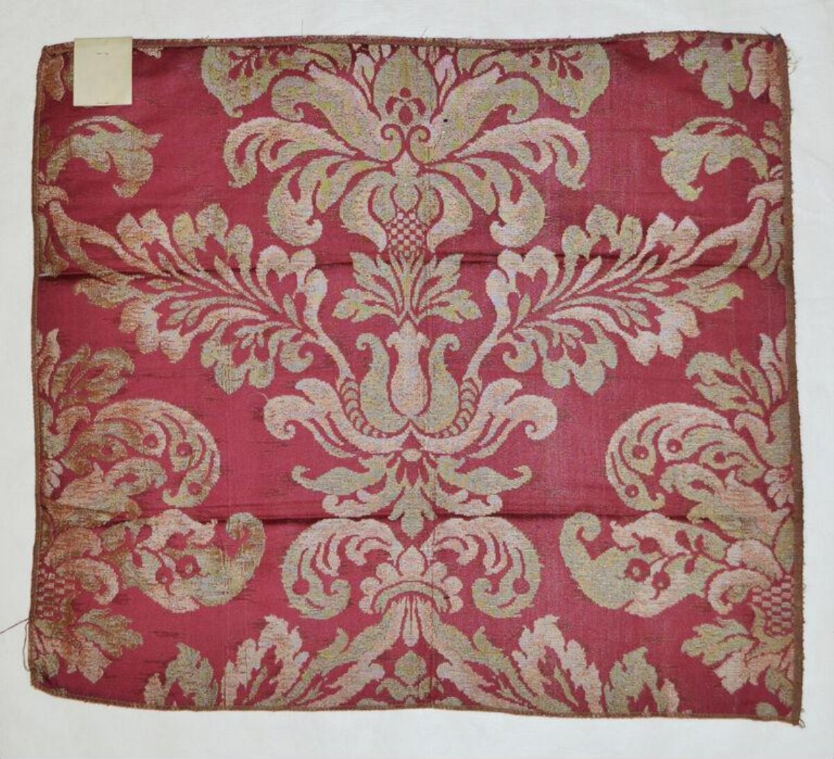 Red Damask Woven Fabric Sample