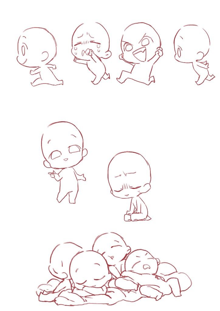 Chibi Character Pose Base Sketches