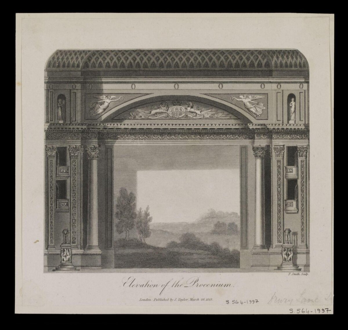 1813 Theater Proscenium Elevation Engraving