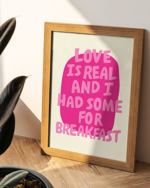 Framed Pink Love Quote Poster