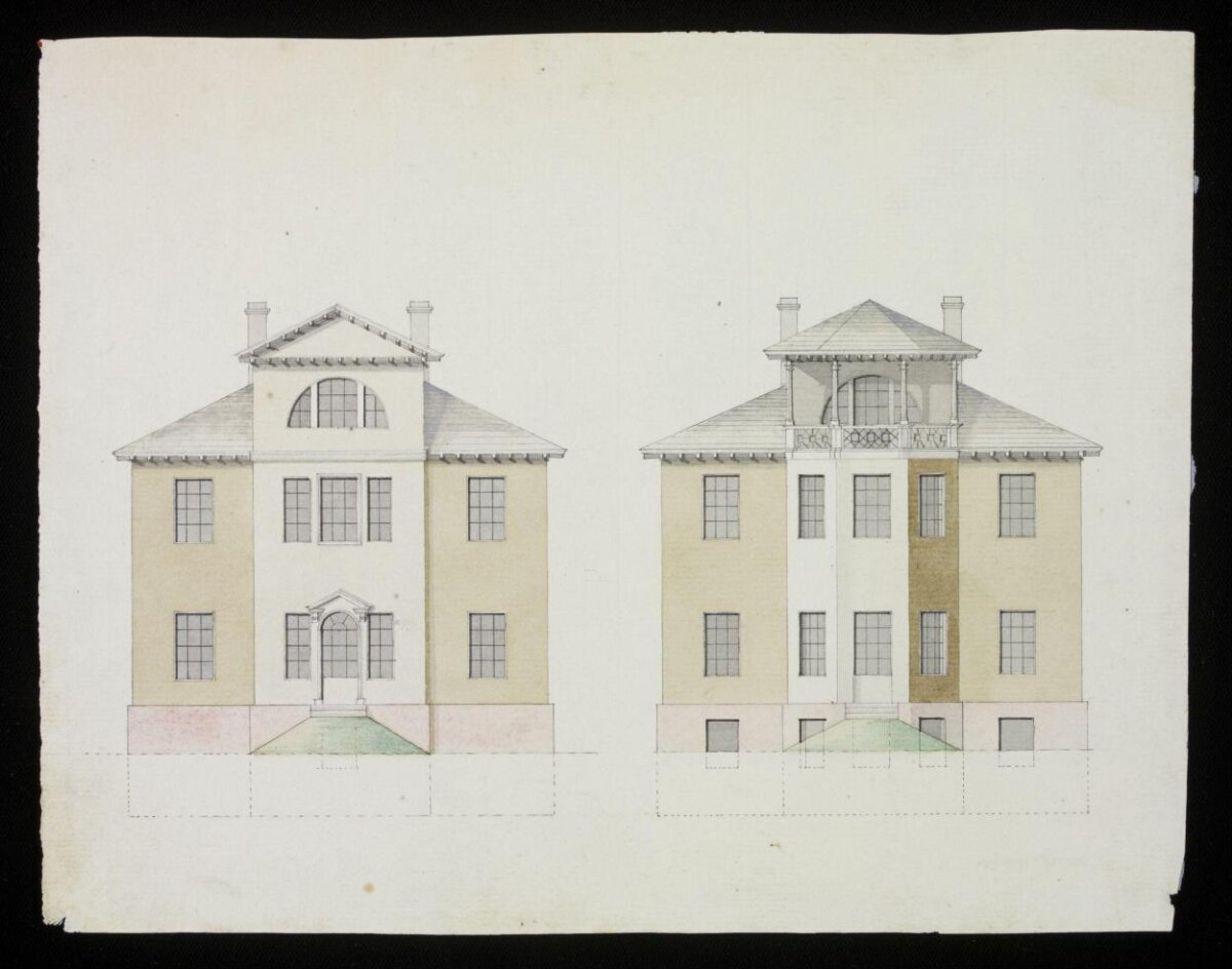 Two Residential Building Elevation Drawings