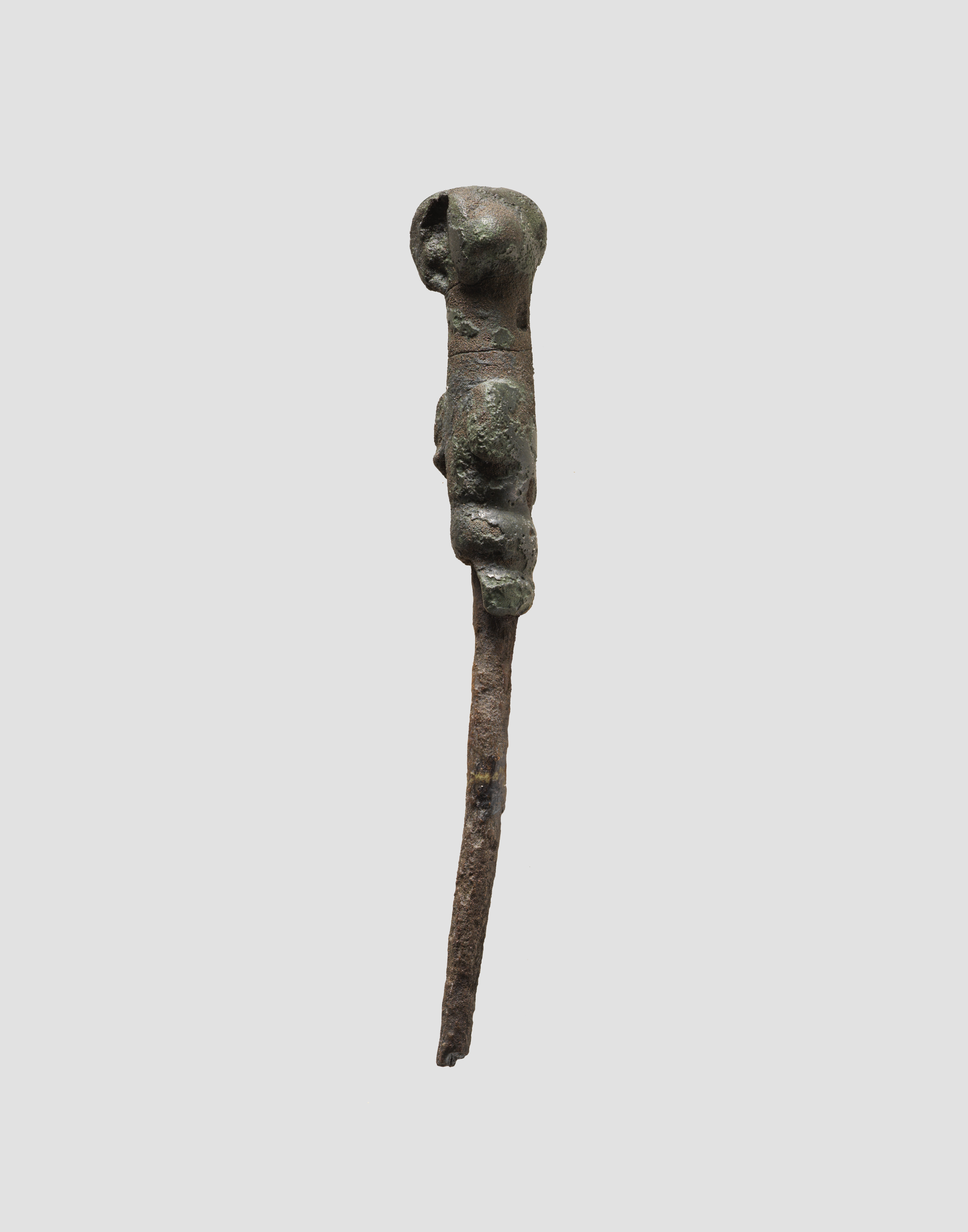 Ancient Bronze Figurine Pin