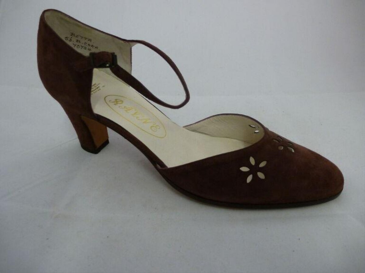 Brown Vintage Ankle Strap High Heel