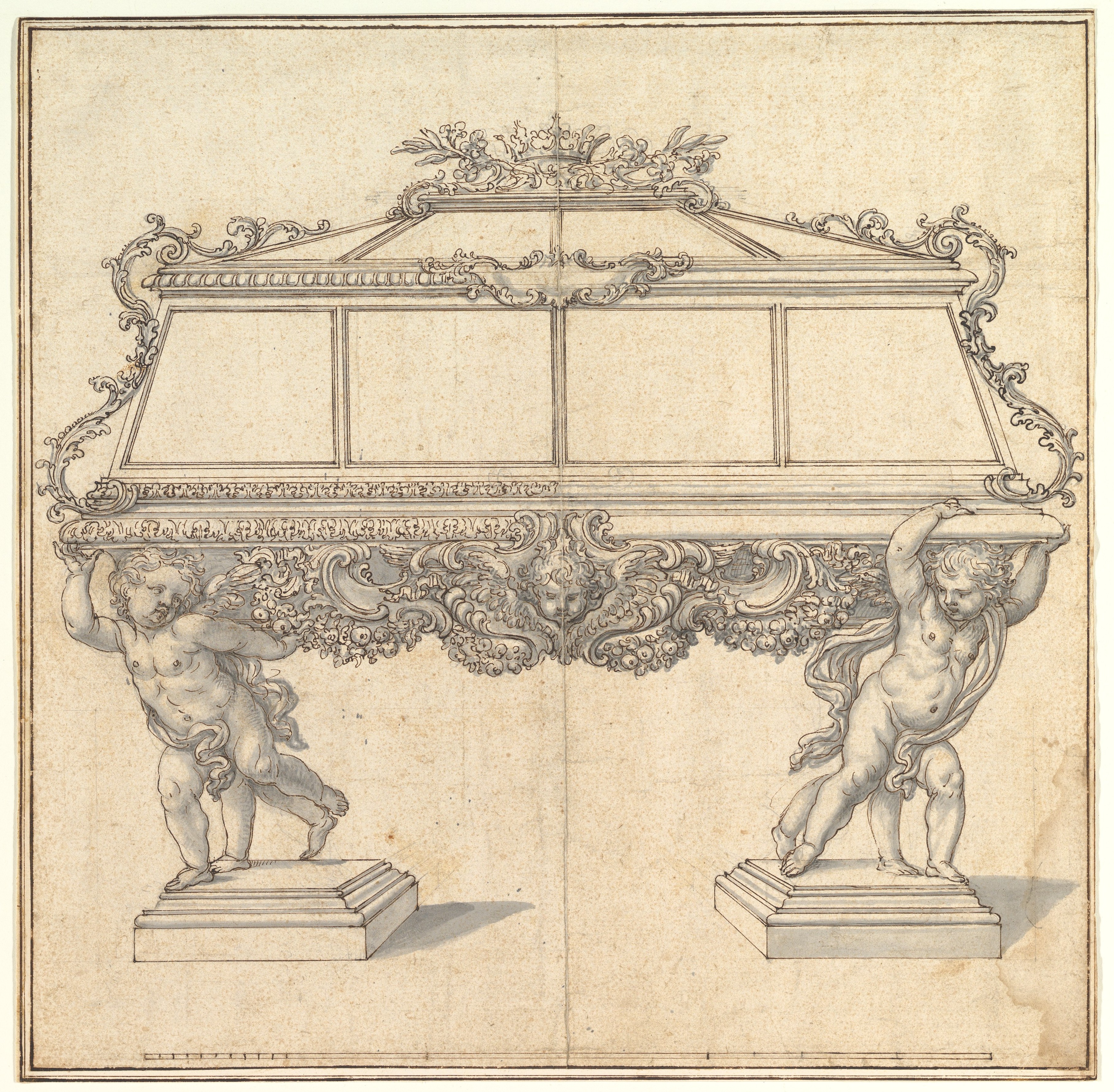 Ornate Casket Design Sketch