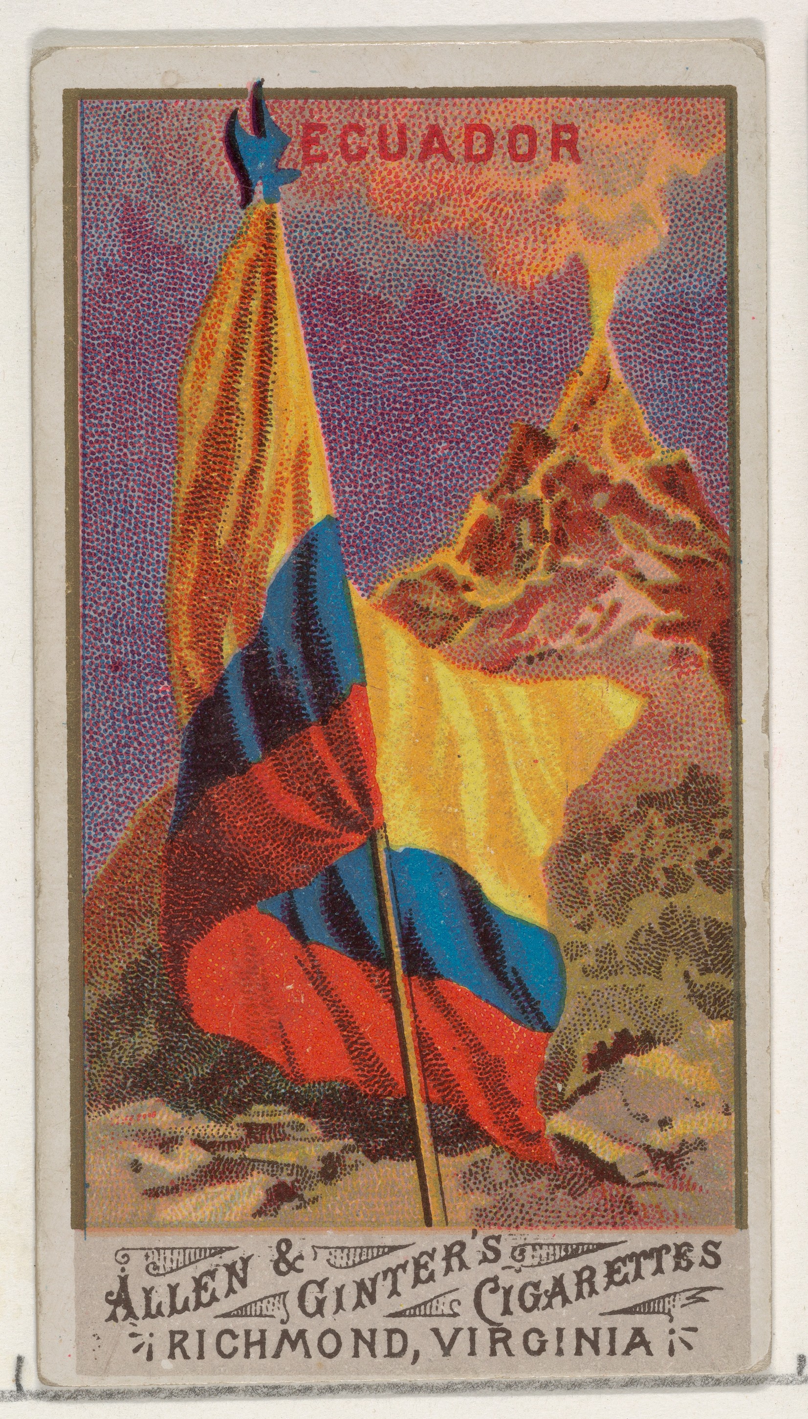 Vintage Ecuador Flag Cigarette Card