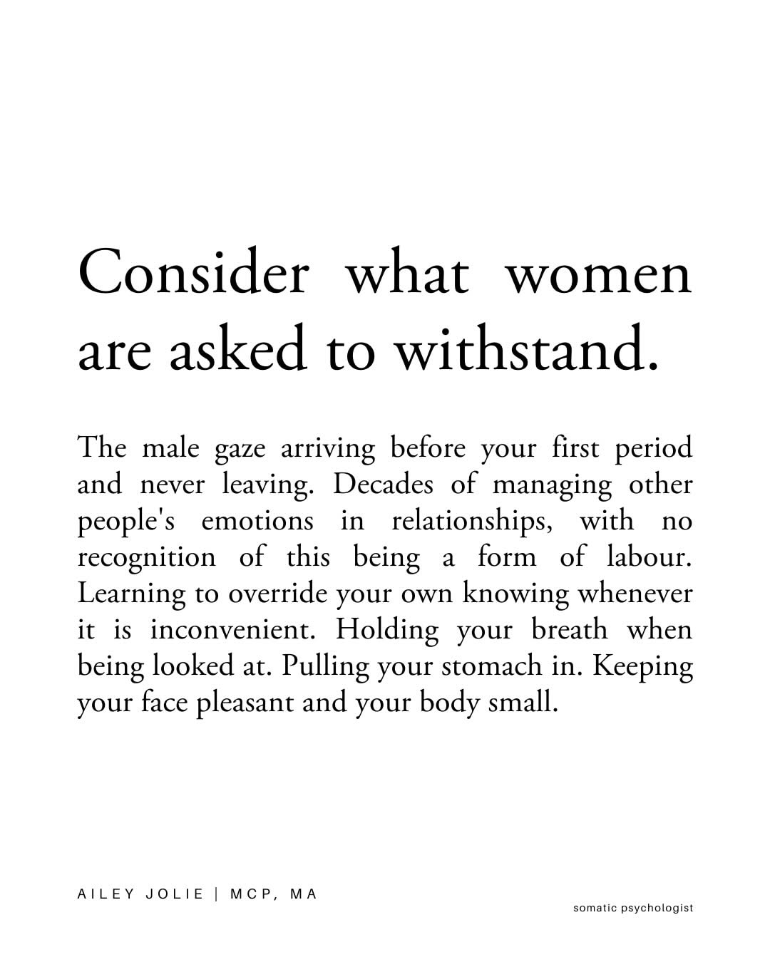 Quote on What Women Withstand