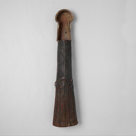 Antique Carved Leather Dagger Scabbard