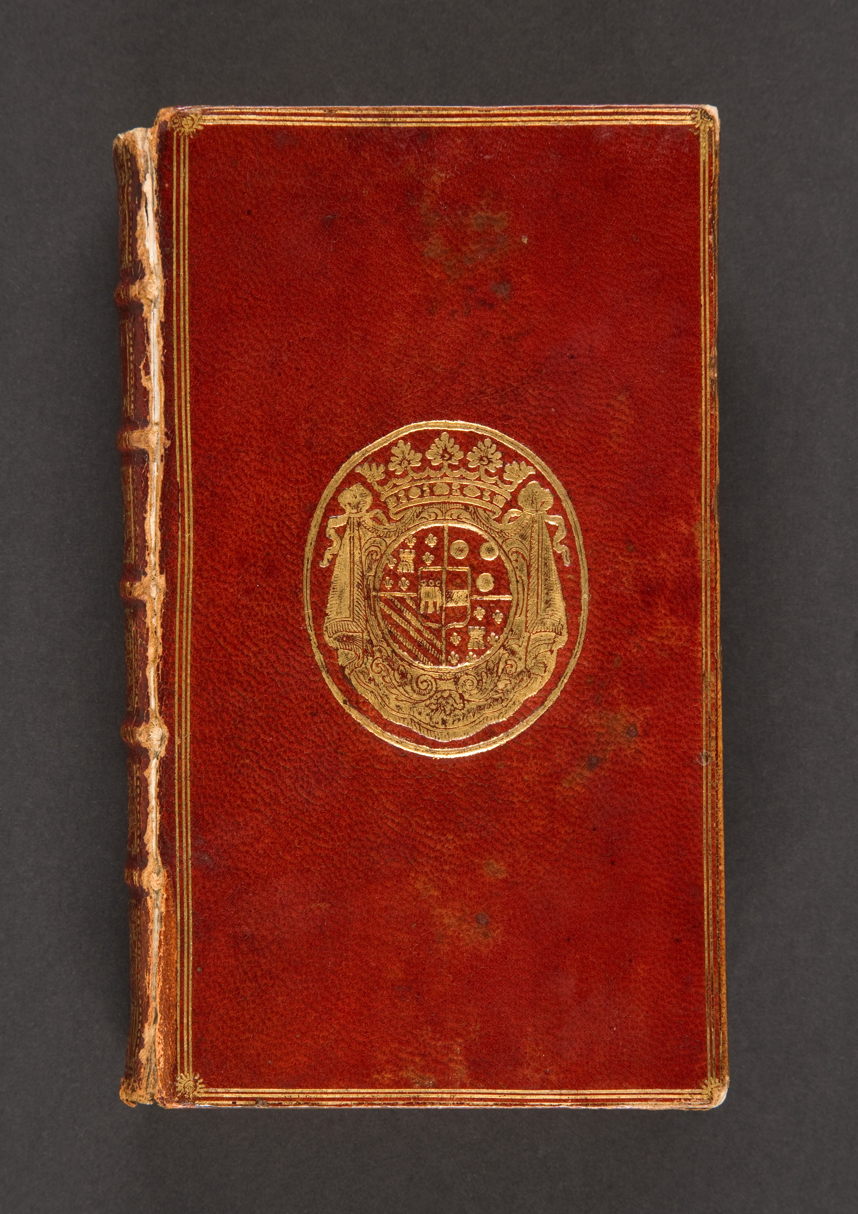 Antique Gilt Armorial Leather Bound Book