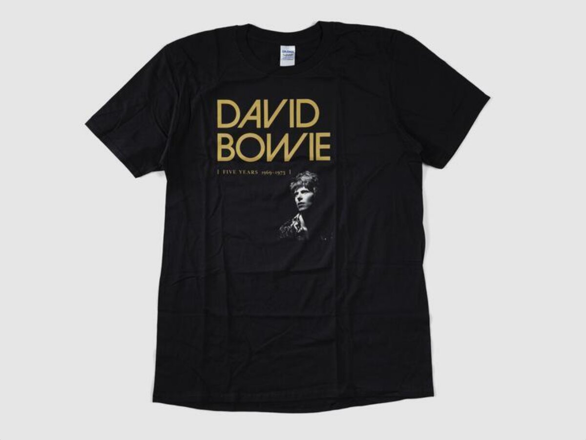 Black David Bowie Print T-shirt