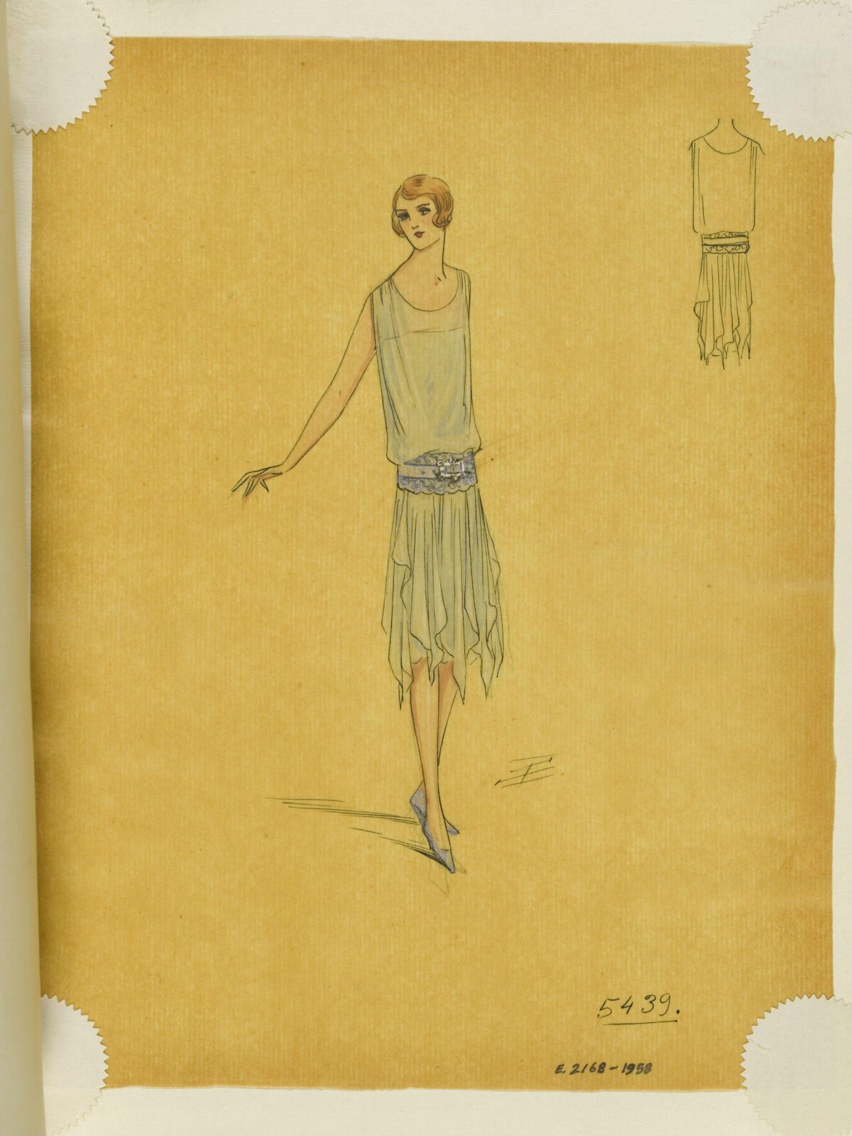 1920s Flapper Dress Fashion Sketch