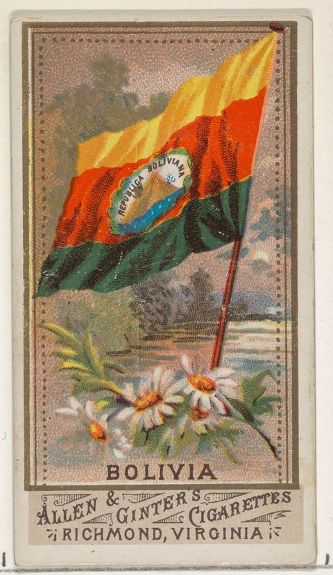 Vintage Bolivia Flag Cigarette Card