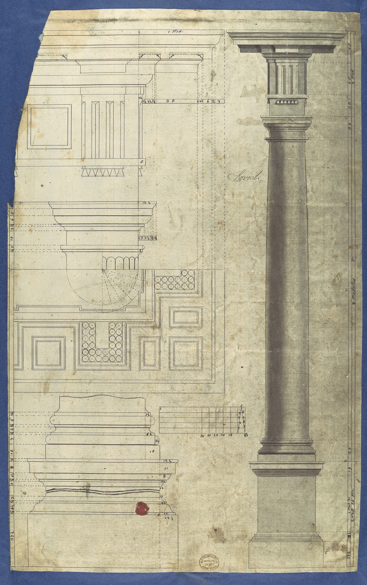 Tuscan Column Architectural Drawing