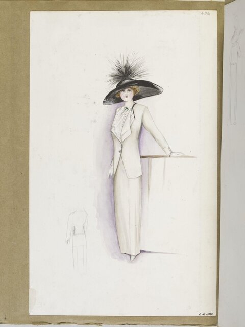 Vintage Women's Suit Fashion Sketch