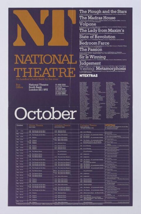National Theatre October Schedule Poster
