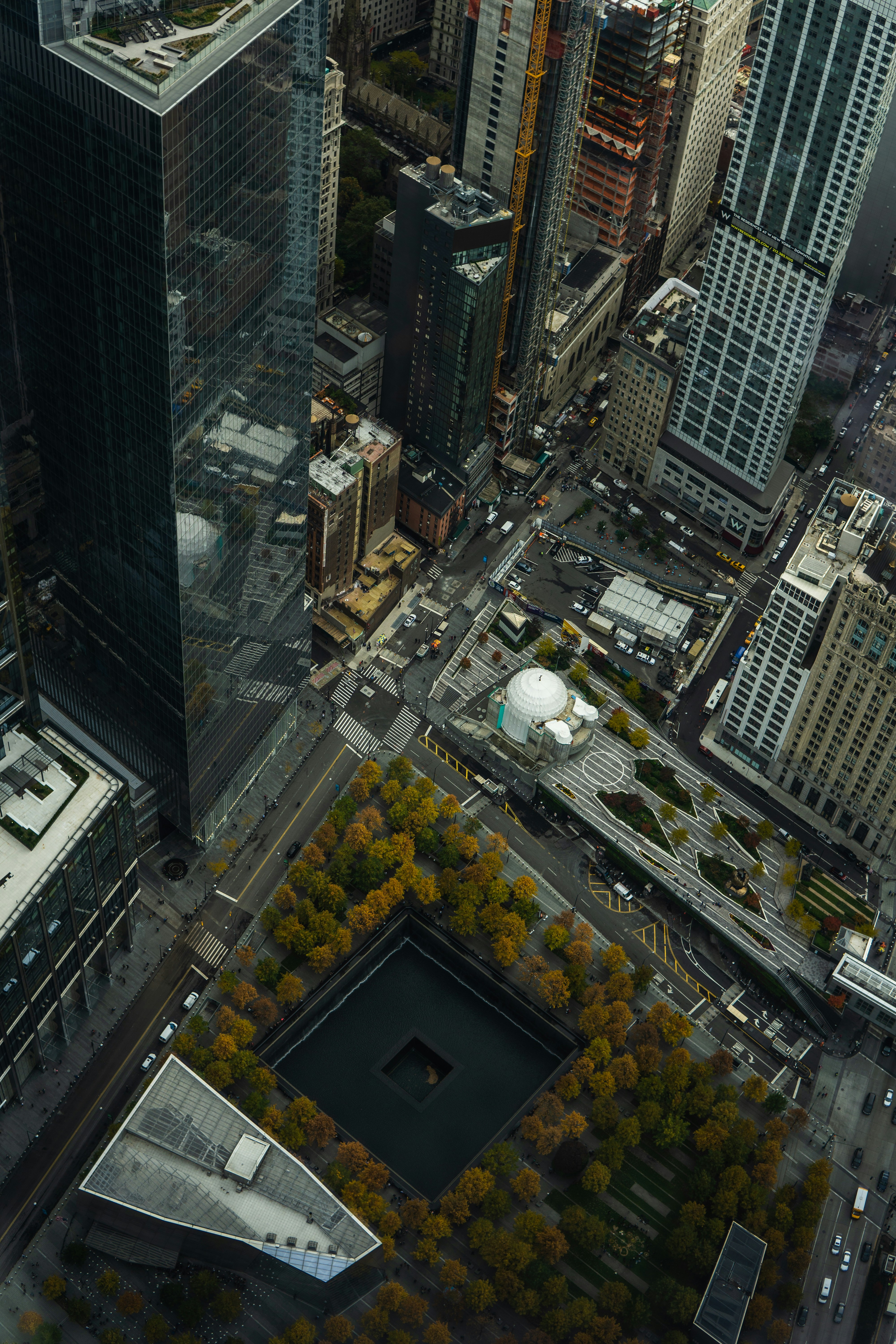 New York 9/11 Memorial Aerial View — City