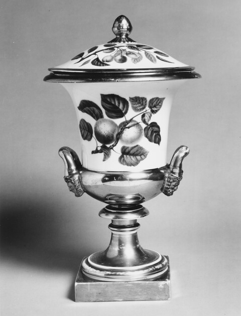 Antique Painted Covered Urn