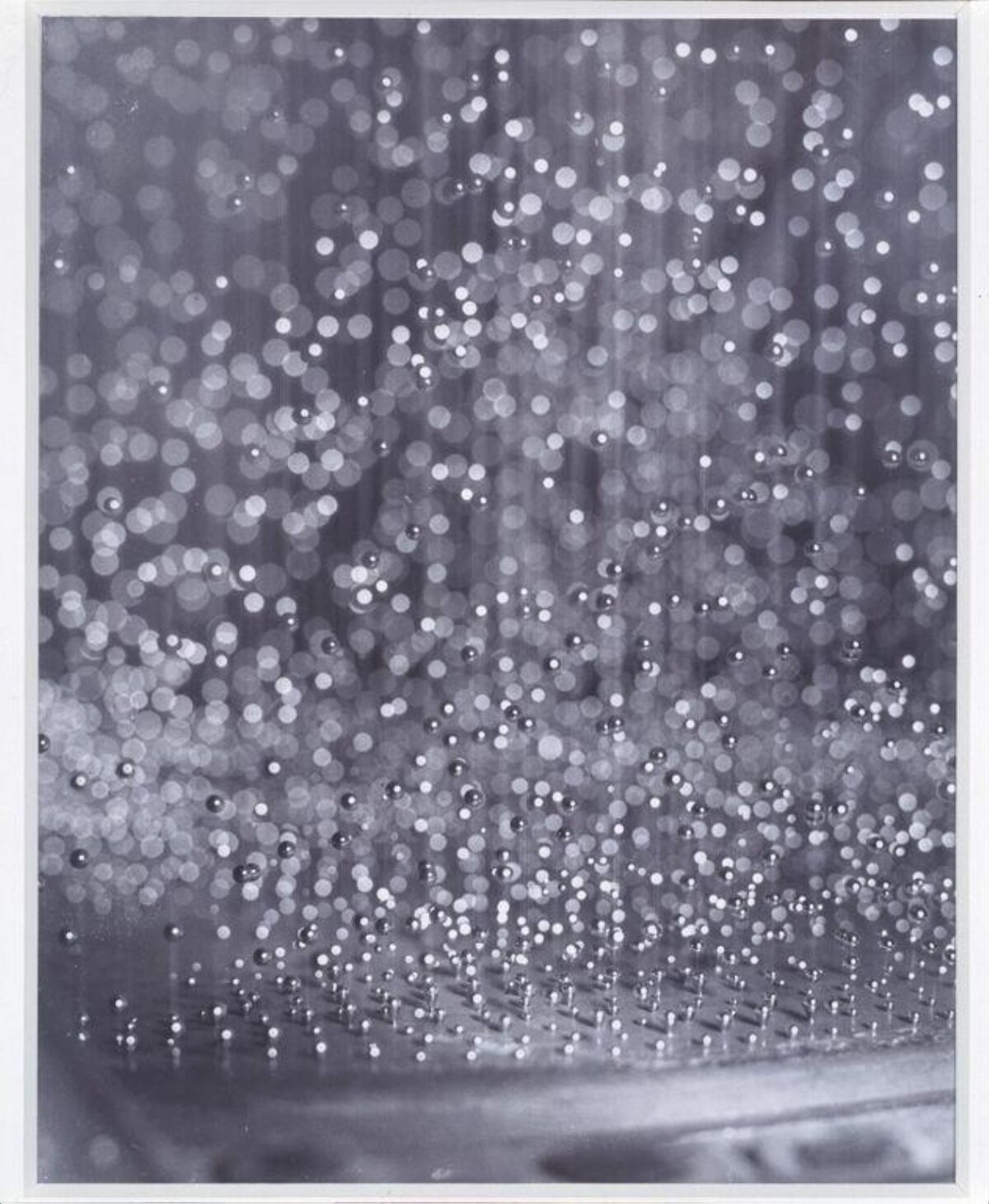 Black and White Falling Water Droplets