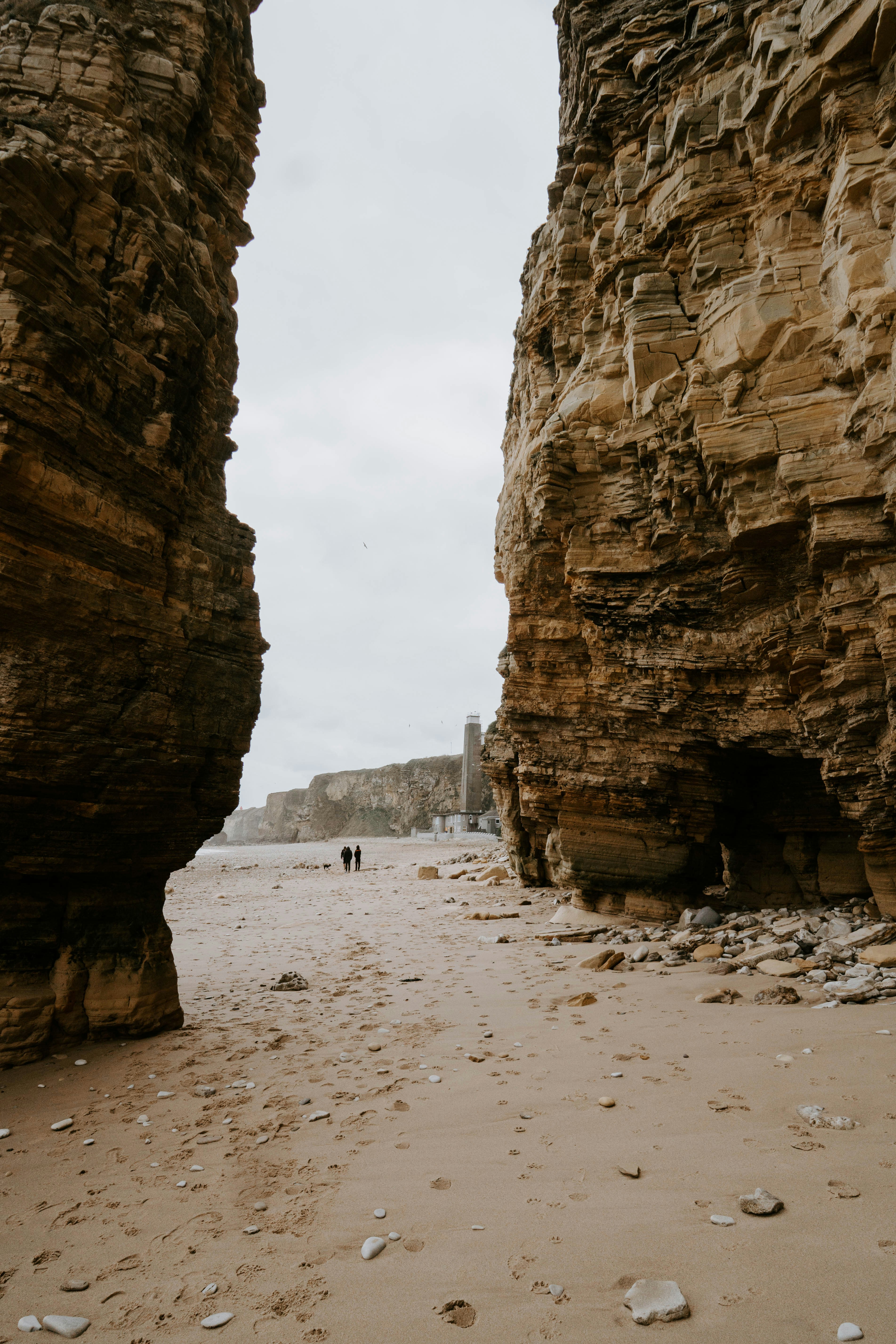Sandy Beach Between Coastal Cliffs