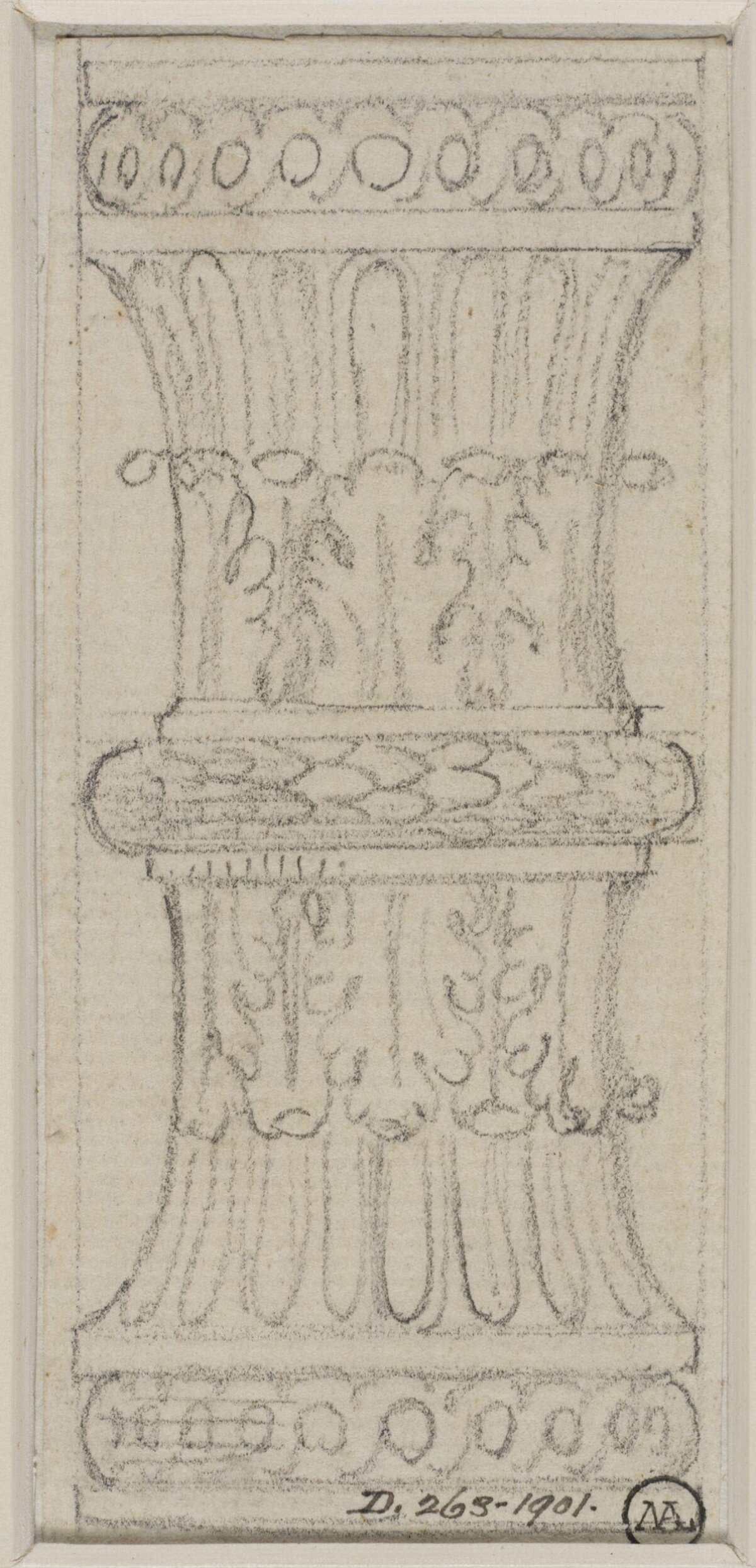 Pencil Sketch of Ornate Column