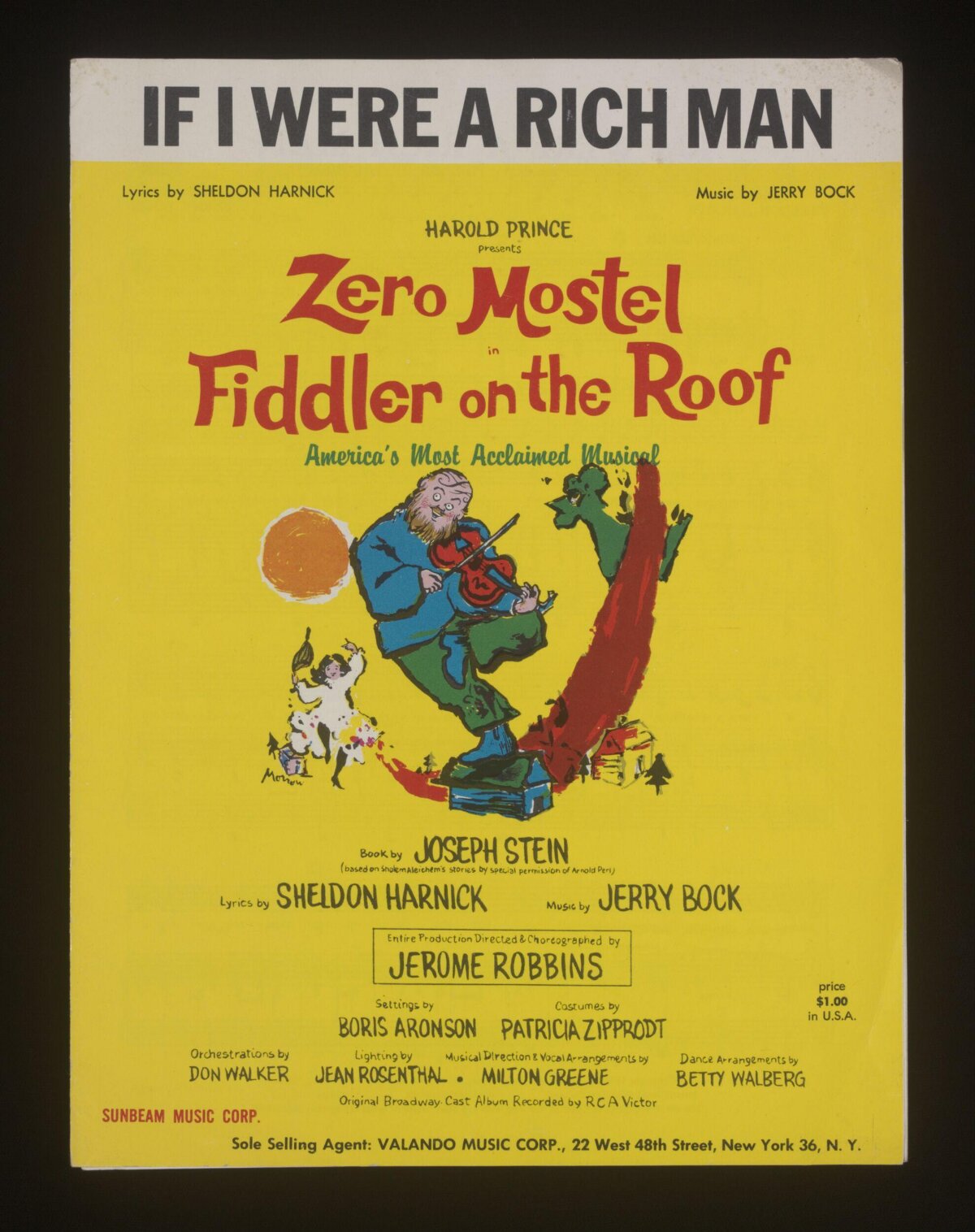 If I Were a Rich Man Sheet Music Cover