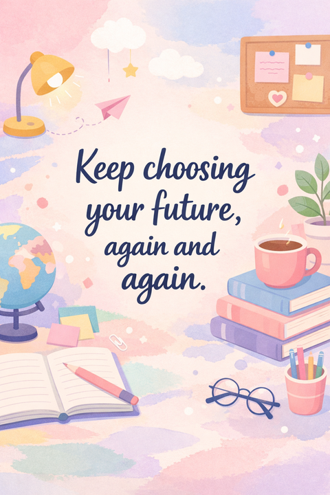 Motivational Study Workspace With Quote