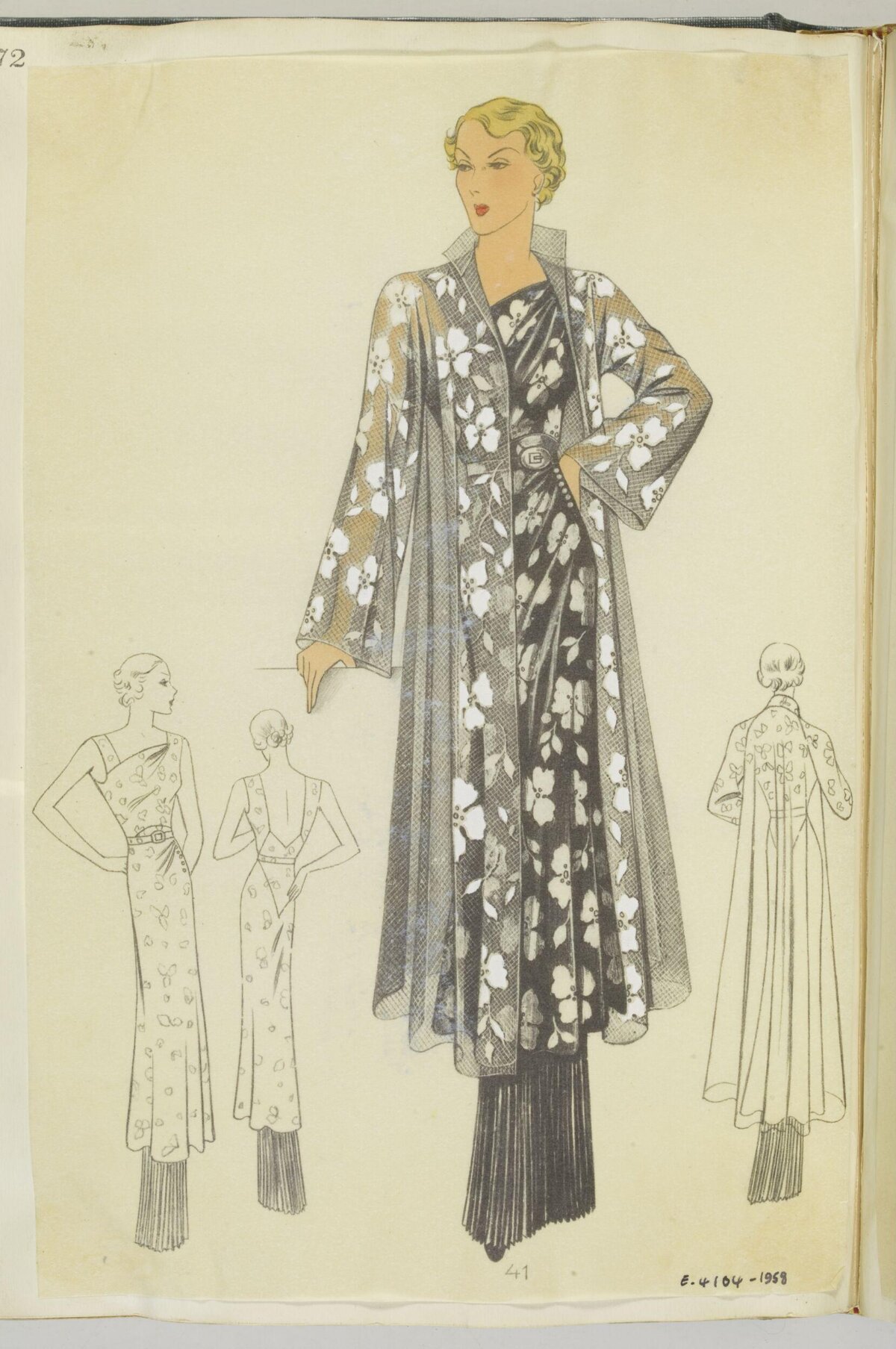 Vintage Women's Fashion Design Sketch