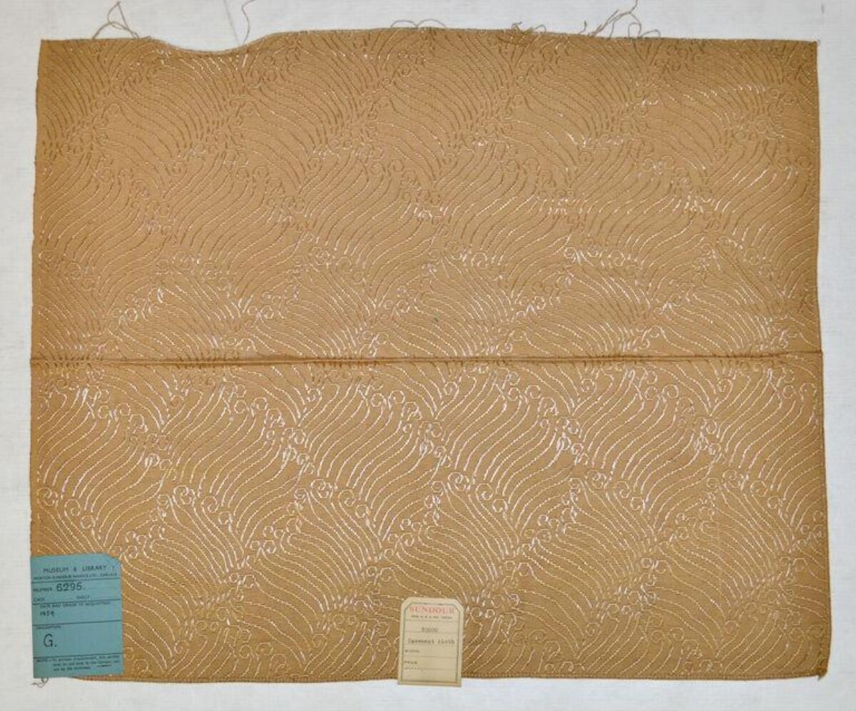 Vintage Tan Patterned Textile Swatch