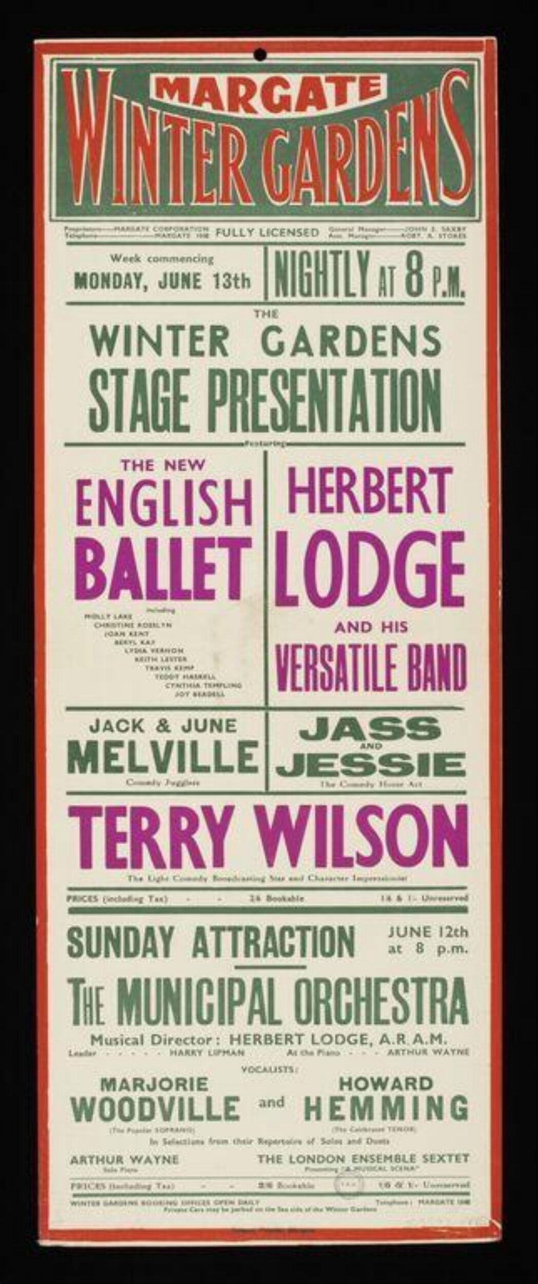 Margate Winter Gardens Event Poster