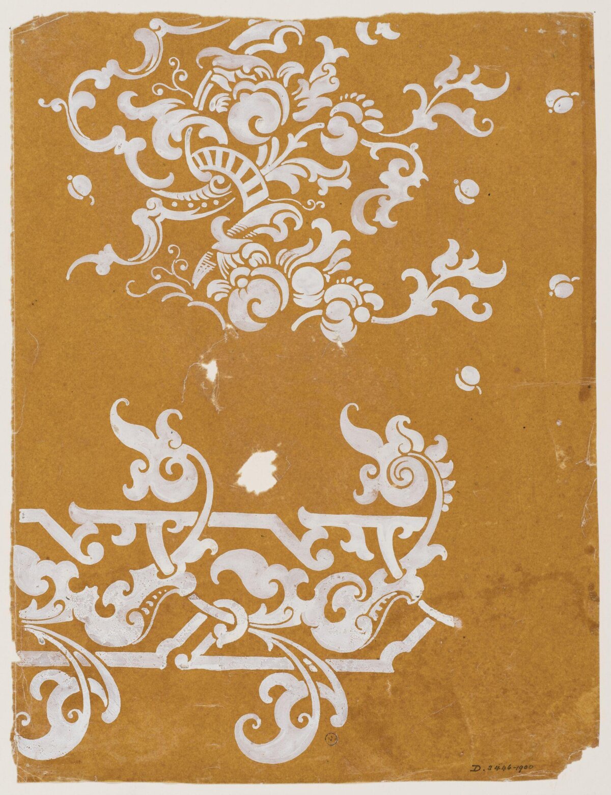 Vintage White Scrollwork Pattern on Paper